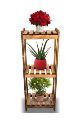 Stand flori din lemn Hg 63 Homs 110 x 40 x 25 cm, maro