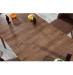 Set masa extensibila cu 4 scaune tapitate Homs nuc 110 x 70 cm