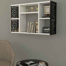 Raft de perete pentru baie- bucatarie Lulu Homs 80 x 50 x 20 cm, Alb-negru