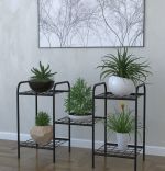 Etajera metal pentru flori 5 rafturi Decor Homs 95 x 60 x 31 cm, negru