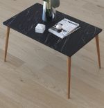 Masa de cafea Paco Homs 72 x 45 x 42 cm, Negru marmorat
