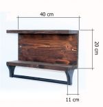 Suport prosop din lemn cod 1004 Homs 40 x 11 x 20 cm, Maro rustic