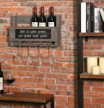 Suport sticle pentru perete din lemn Vino Homs 50 x 30 cm, gri antracit