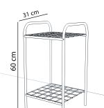 Etajera metal pentru flori 2 rafturi Decor Homs 33 x 60 x 31 cm, negru