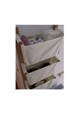 Resigilat:Raft organizator pentru baie, Towel Homs, lemn/textil