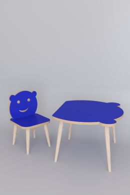 Set masa+ 1 scaun pentru copii Panda Homs, Albastru