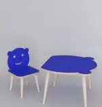 Set masa+ 1 scaun pentru copii Panda Homs, Albastru