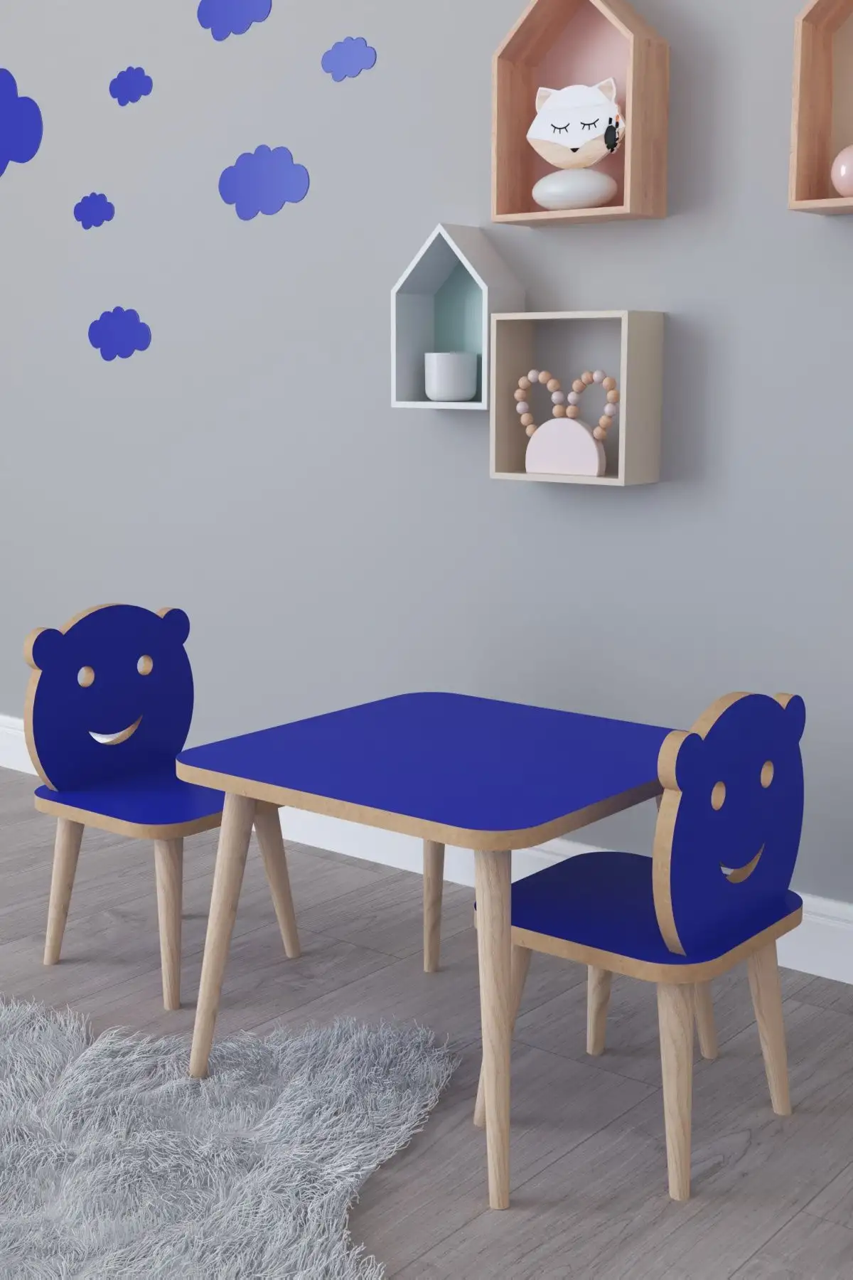 Set masa+ 2 scaune pentru copii Bambi Homs albastru