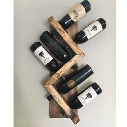 Stand sticle vin din lemn, Homs Bar, Natur, 30 x 15 x 10 cm