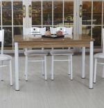 Set masa cu 4 scaune bucatarie Bella Homs 70 x 120 cm Alb-Nuc