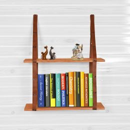 Raft de perete din lemn stratificat si piele Beta Homs 50 x 15 x 63 cm
