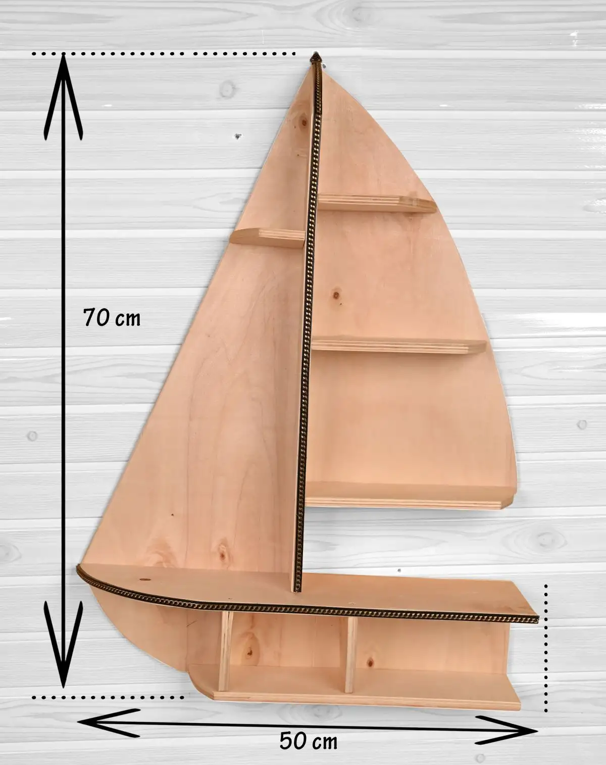 Raft de perete Sailor Homs 72 X 52 X 18, lemn stratificat natur