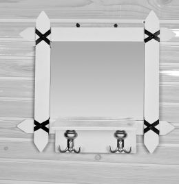 Oglinda cu agatatori Venetia Homs Alb 50 X 45 X 14, lemn stratificat