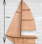 Raft de perete Sailor Homs 72 X 52 X 18, lemn stratificat natur