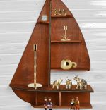 Raft de perete Sailor Homs 72 X 52 X 18, lemn stratificat nuc