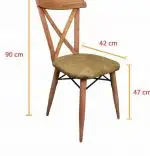 Set masa cu 4 scaune bucatarie Real Homs 120 x 80  x 72 cm Nuc