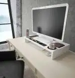 Suport monitor Luma Homs alb 60 x 11 x 30 cm
