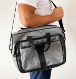 Geanta pentru laptop si documente gri Homs 41x15x30 cm
