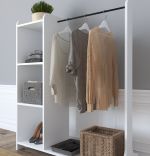 Suport umerase cu 3 rafturi Moda Homs 106 x 35 x 128 cm, Alb
