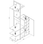 Cuier hol cu pantofar Roma antracit nuc Homs 80 x 35 x 168 cm 