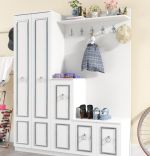 Cuier hol cu pantofar alb Vera Homs 183 x 35 x 150 cm 
