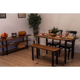 Masa+1bancheta metal,lemn, Homs, 144 x 70 x 75 cm,seria A620, 30323