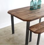 Masa+1bancheta metal,lemn, Homs, 144 x 70 x 75 cm,seria A620, 30323