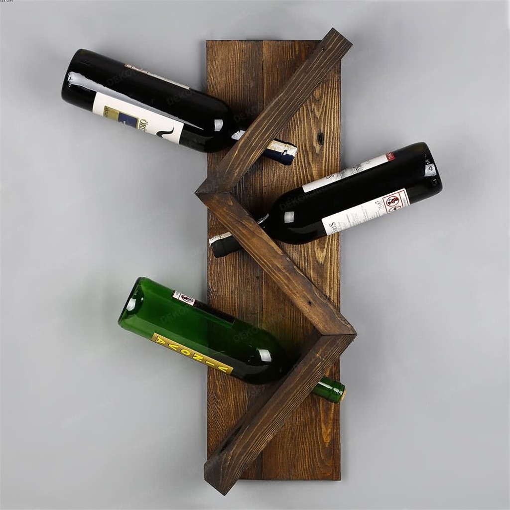 Stand sticle vin din lemn, Homs seria A-620, Natur, 60 x 17 x 10 cm,30095