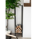 Suport lemne semineu din metal,homs negru seria A-620,140x35x35 cm,30022