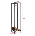 Suport lemne semineu din metal,homs negru seria A-620,140x35x35 cm,30022