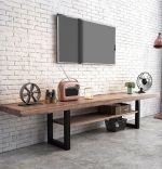 Comoda tv din lemn cu picioare metal Homs,200 cm,A-620 nuc-negru,30104
