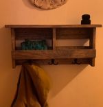 Cuier cu agatatori, Andre Homs, natur, seria wood,65x13x30 cm, lemn masiv,700111