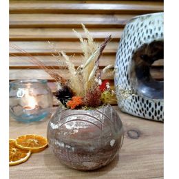 Ghiveci decorativ cu flori artificiale, homs seria A620,17x5.5x9 cm,30336