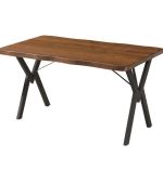 Set Masa wooden,cu 4 Scaune Bucatarie, lemn, Nuc/negru,110x70 cm, 30452SET