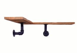 Raft colt  stil industrial din lemn-metal Homs50x50x12 cm.10084
