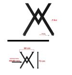 Masa wooden Dining Homs,lemn, seria A-620,natur/negru 180 x 80 cm,30452