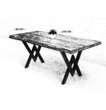 Set Masa wooden cu 4 Scaune Bucatarie,  Nuc/negru,140x80 cm, 30675SET