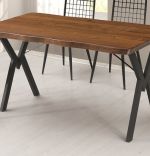 Set Masa wooden cu 6 Scaune Bucatarie,  Nuc/negru,180x80x75cm, 30452SET