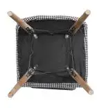 Set masa extensibila cu 6 scaune tapitate Homs cristal  bej-gri-picior-alb-170 x 80 cm