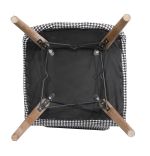 Set masa extensibila cu 6 scaune tapitate Homs cristal  bej-blue-picior-alb-170 x 80 cm