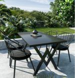Set Masa cu 4 Scaune Bucatarie, negru,120x80x75 cm, 30410SET