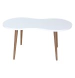 Masa de cafea London Homs 90 x 41 x 40 cm, alb marmurat -nuc