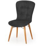 Scaun living tapitat negru-nuc Beluga Homs