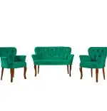 Set canapea 2 locuri cu 2 fotolii, Cafe Homs,verde