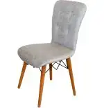 Set masa extensibila cu 4 scaune tapitate alb-gri deschis Homs cristal 110 x 70 cm