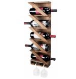Stand sticle vin din lemn, seria wood,Homs Bar, Natur, 75 x 20 x 13 cm,700033