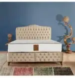Baza de pat cu tablie si saltea Gold Homs 160× 200 cm