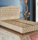 Baza de pat cu tablie si saltea Gold Homs 160× 200 cm