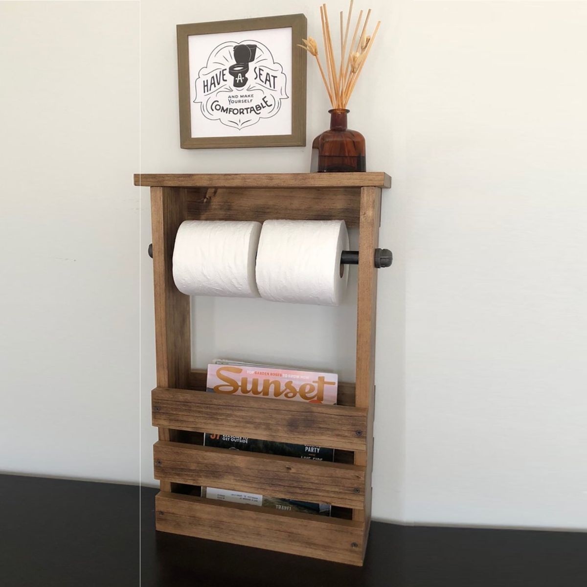 Stand suport toaleta,seria wood,homs,lemn natur,700034