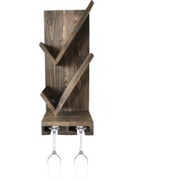 Stand sticle vin din lemn,seria wood, Homs Bar, Natur, 50 x 30 x 10.5 cm,700037